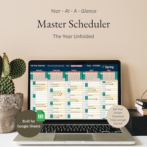 Calendrier annuel modifiable Google Sheets : agenda numérique 2025-2033