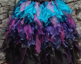 DDNJ Choose Colors Long Fairy Multi Petal Skirt Renaissance Fae Pirate Costume Plus Made ANY Size Cosplay Steampunk Dress Anime Faerie Pixie