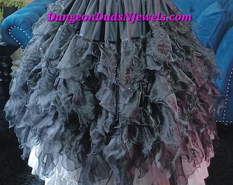 DDNJ Choose Colors Long Fairy Multi Petal Skirt Renaissance Fae Pirate Costume Plus Made ANY Size Cosplay Steampunk Dress Anime Faerie Pixie