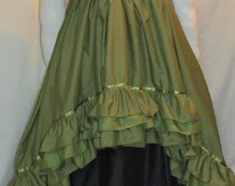 DDNJ Choose Colors HiLo Skirt Pocket Renaissance Pirate Witch Costume Plus Made ANY Size Steampunk Dress Costume Tall S M L XL 2X 3X 4X 5X 6