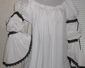 DDNJ Choose Color Renaissance 2 tier Bell Slv Gypsy Pirate Fairy Wench Chemise Costume Plus Custom Made Your ANY Size Medieval