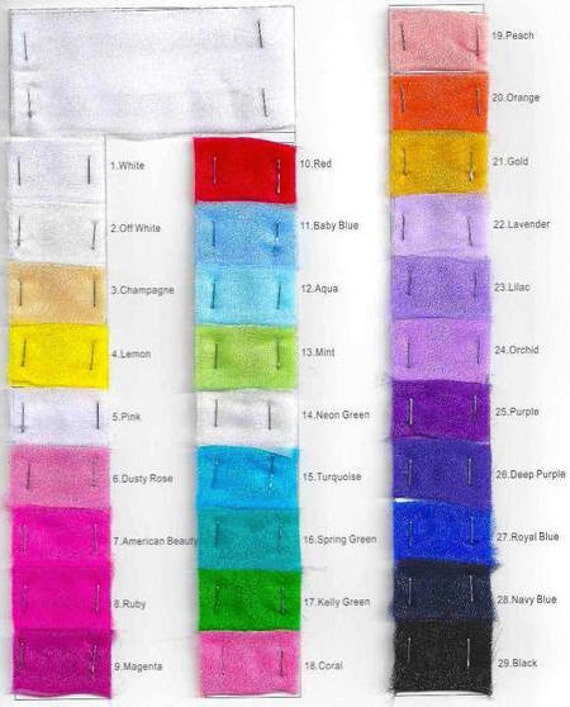 Organza Color Chart