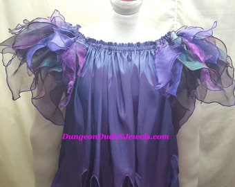 DDNJ Choose Color(s) Fairy Chemise Petal Hem Anime Pixie Plus Custom Made ANY Size Renaissance Pirate Dress Costume S M L XL 2X 3X 4X 5X 6X