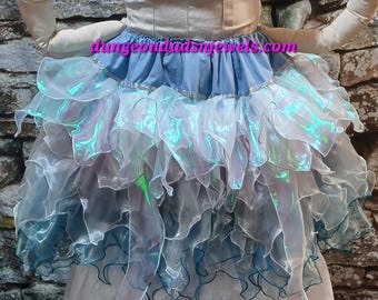 DDNJ Choose Colors Long Fairy Multi Petal Skirt Renaissance Fae Pirate Costume Plus Made ANY Size Cosplay Steampunk Dress Anime Faerie Pixie