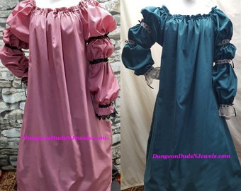 DDNJ Choose Color 3 Tier Ruff Cuff Chemise Plus Made ANY Size Renaissance Pirate Victorian Wench Steampunk Nightgown S M L XL 2X 3X 4X 5X 6X