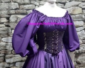 DDNJ Choose Color 3 4 Puff Slv Chemise Renaissance Medieval Pirate Wench Plus Made ANY Size Cosplay Steampunk Dress S M L XL 2X 3X 4X 5X