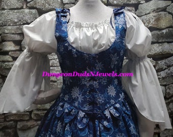 DDNJ Choose Fabric Demi Corset w/tab Plus Made ANY Size Renaissance Pirate Victorian Wench Steampunk Costume S M L XL 2X 3X 4X 5X 6X Tall