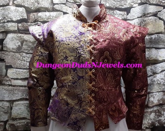 DDNJ Choose Fabric Reversible Doublet Tabs Peplum Renaissance Pirate Swashbuckler Medieval Plus Made ANY Size S M L XL 2X 3X 4X 5X 6X Tall