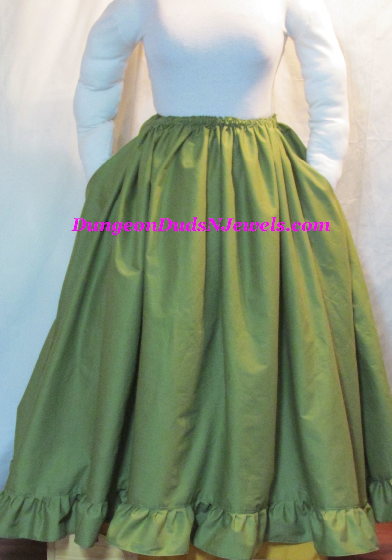DDNJ Choose Color Skirt Ruffle Pocket Renaissance Civil War Pirate Witch Costume Plus Made ANY Size Cosplay Anime LARP Steampunk Dress Hoop