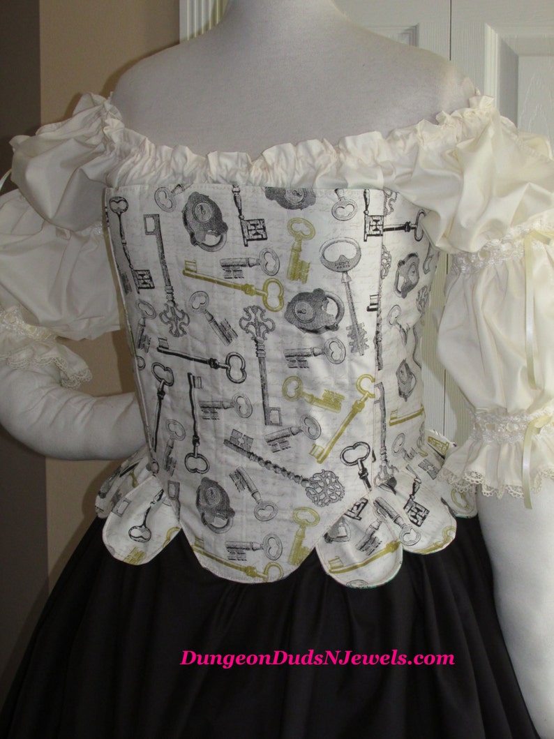 DDNJ Choose Fabric Fully Reversible Muffin Top Corset wTabs Renaissance Pirate Wench Maiden Fairy Plus Custom Made Any Size Costume Medieval