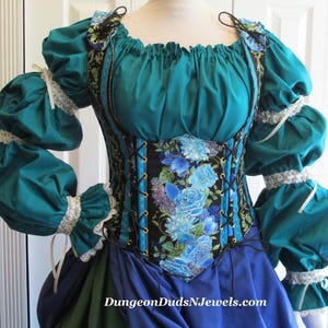 DDNJ Choose Fabric Reversible Side Lace UnderBust Corset Bodice Plus Made ANY Size Renaissance Anime Steampunk Wench Pirate Cosplay Costume