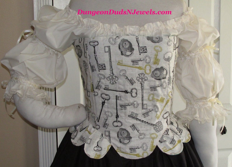 DDNJ Choose Fabric Fully Reversible Muffin Top Corset wTabs Renaissance Pirate Wench Maiden Fairy Plus Custom Made Any Size Costume Medieval