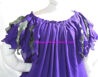 DDNJ Choose Color Fairy Chemise Petal Shoulder Petal Hem Gauze Pixie Plus Custom ANY Size Renaissance Costume Faerie S M L XL 2X 3X 4X 5X 6X