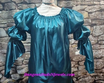 DDNJ Choose Color 2 Tier Slant Bell Sleeve Chemise Plus Made ANY Size Renaissance Fairy Victorian Steampunk Dress M L XL 2X 3X 4X 5X 6X