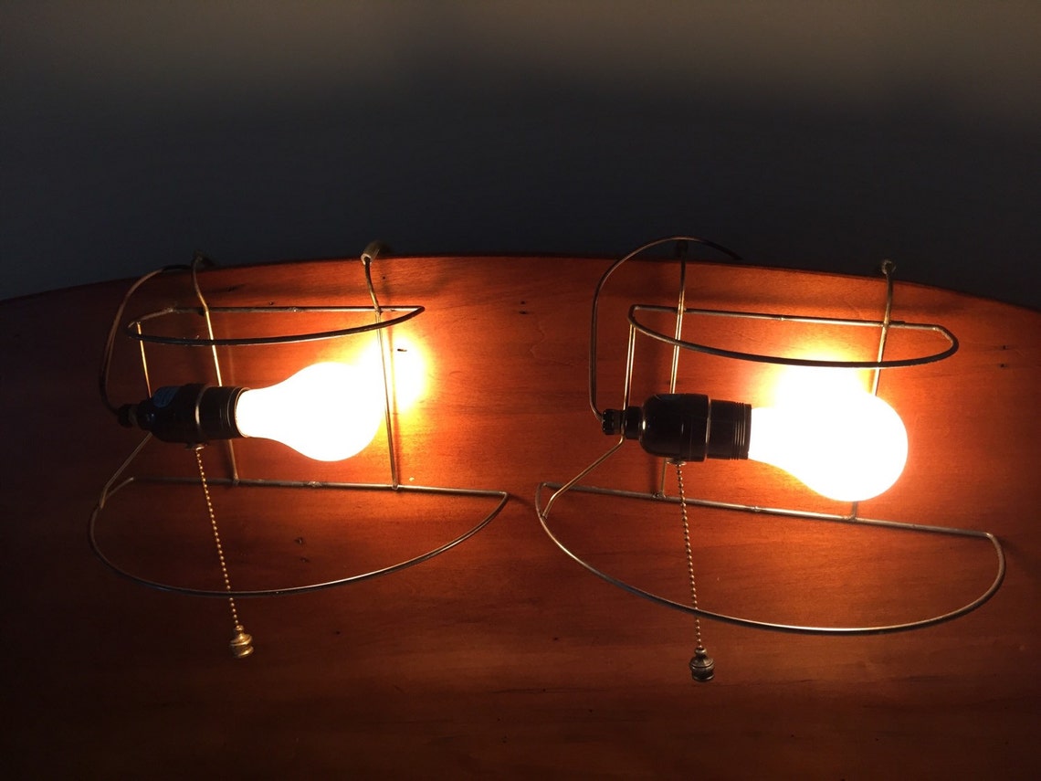Vintage headboard lamp pair Etsy