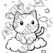 Dreamy Cats in the Clouds Coloring Pages Bundle - Etsy
