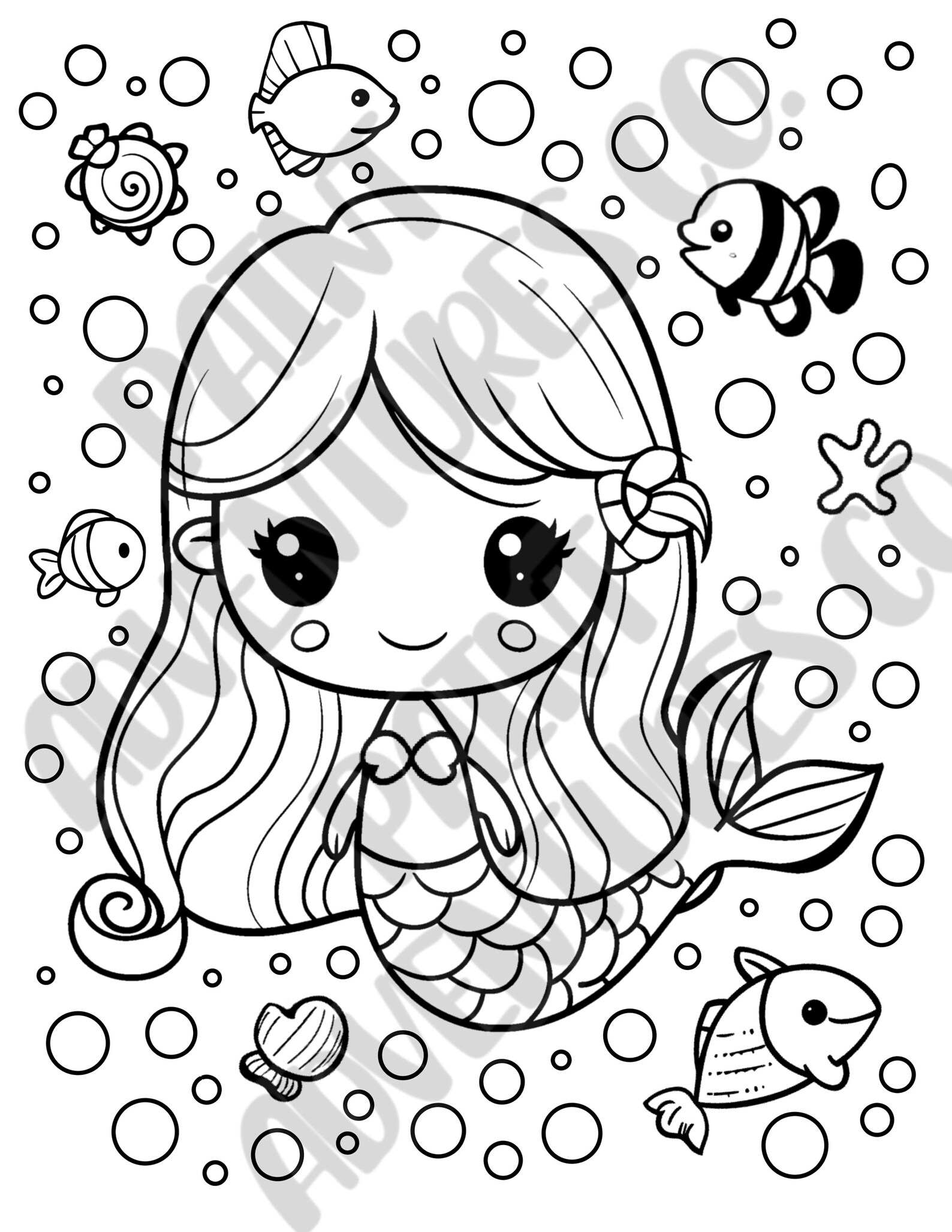 Magical Mermaid Coloring Pages Bundle for Kids - Etsy