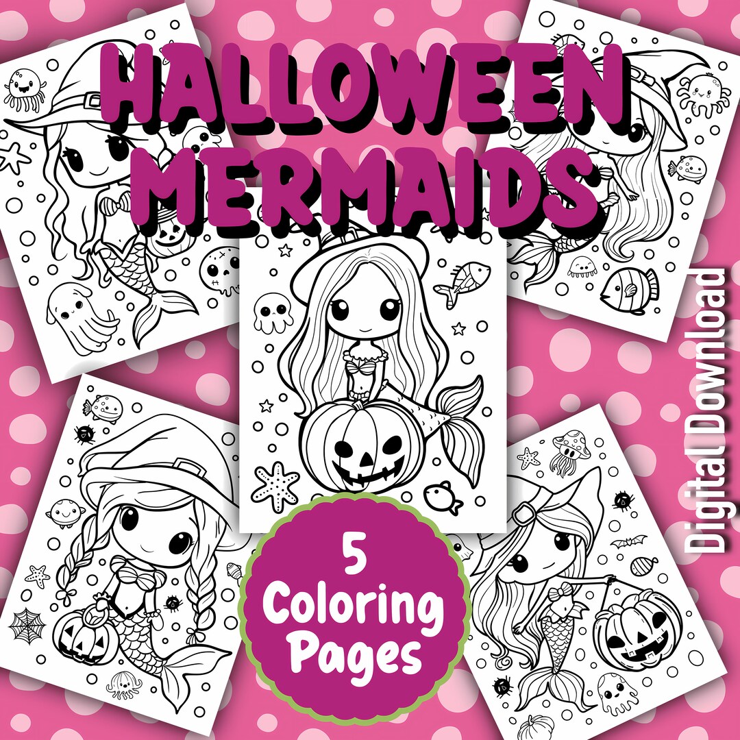 Mermaid Witches Coloring Pages Bundle - Etsy