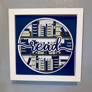 3D Layered &#39;Read&#39; Shadowbox: Handmade Wall Art, 8x8 Frame
