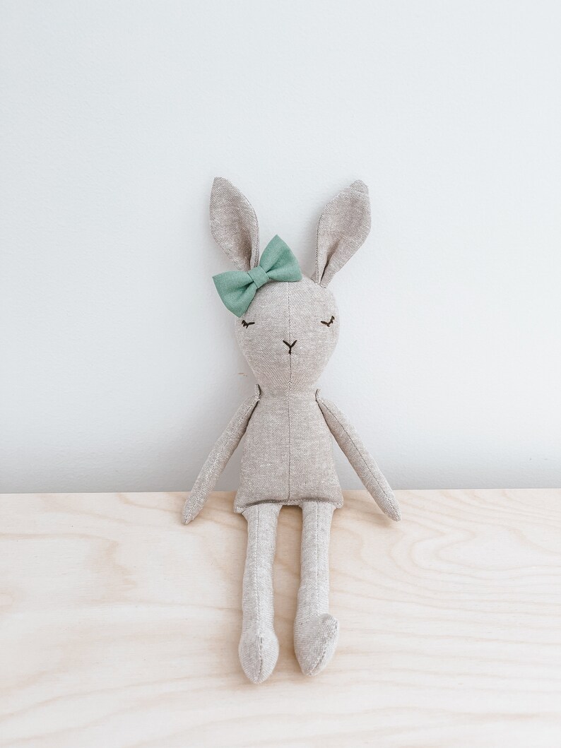 Stuffed Natural Linen Bunny Baby Toy Soft Play - Etsy