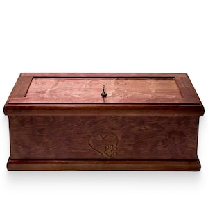 Large Pet Casket , Handmade Wooden Pet Caskets for Large Dogs , Coffin Burial Box , Wood Cremation Box , Dog and Cat Memorial Casket