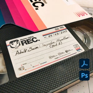 VHS Universal Blank Custom Template Cover | Adobe Photoshop | Adobe Acrobat