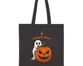 Halloween & Thanksgiving Kürbis Canvas Tote, Süßes oder Saures Tasche, Ernte Einkaufstasche