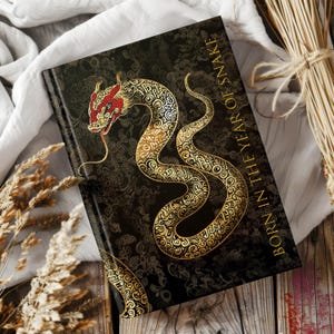 Personalized Snake Journal: Black & Gold Notebook