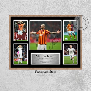 Handsigniertes Poster von Mauro Icardi, Galatasaray Fußballstar, argentinischer Fußballstar, Kunst, digitaler Download