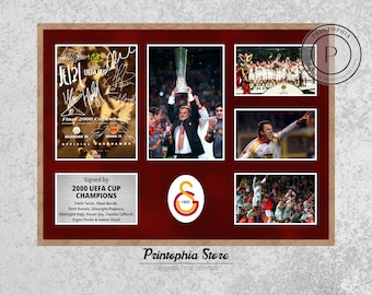 Galatasaray 2000 UEFA Cup Winners Signed Poster, Hagi, Digital Football Art (Digital Download)