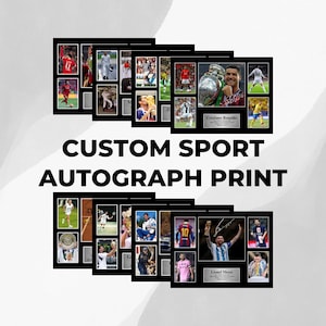 Póster personalizado firmado por deportista, impresión autógrafa digital de descarga, fútbol, baloncesto, tenis y todos los deportes, regalo de arte mural imprimible.