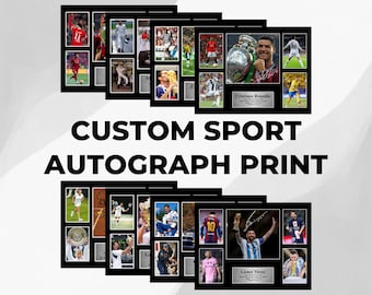 Custom Sportsperson Signed Poster, Digital Download Autograph Print, Soccer, Basketball, Tennis and All Sports, Printable Wall Art Gift