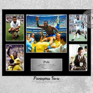 Pele signiertes Poster, druckbares Fußballzimmer Dekor, Fußballheld Autogramm Wandkunst Geschenk, ästhetisches Design Digitaldruck