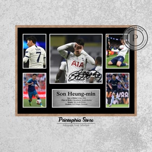 Póster imprimible con autógrafos de Son Heung-min, impresión digital firmada por la estrella del Tottenham, arte mural de fútbol, regalo de Sonaldo de Corea del Sur