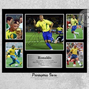 Brazilian Ronaldo Nazario Signed Poster, Printable R9 Soccer Wall Art Gift, Preppy Room Decor, Digital Download Autograph for Football Fans