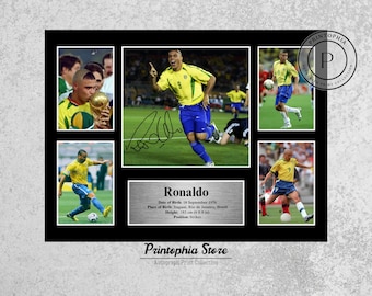 Brazilian Ronaldo Nazario Signed Poster, Printable R9 Soccer Wall Art Gift, Preppy Room Decor, Digital Download Autograph for Football Fans