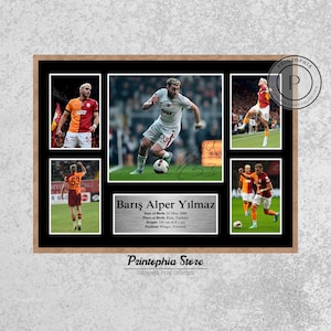 Baris Alper Yilmaz Signed Poster, Galatasaray Football Star Autograph Print, Turkish Soccer Wall Art Gift, Digital Download