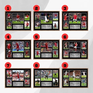 Premium League Spieler Poster, wählbar England Football Stars Wand Kunst Geschenk, Digital Download Fußball Autogramm Print