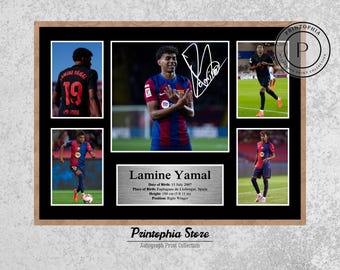 Lamine Yamal Signed Poster, Barcelona Football Autograph Art, Printable Soccer Wall Decor, Digital Download Print Gift for Catalan Fans