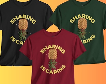 スウィンガー「分かち合いは思いやり」Tシャツ｜逆さまパイナップル、ホットワイフ、非一夫一婦制