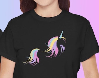 -shirt pastel silhouette licorne | T-shirt fantaisie kawaii
