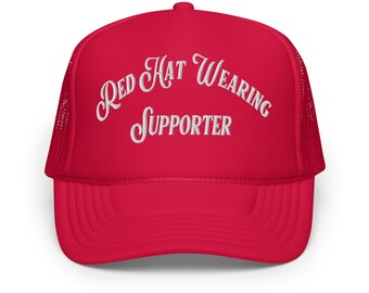 Sombrero unisex Trump Foam Trucker, sombrero Trump, sombrero MAGA, sombrero rojo con partidario