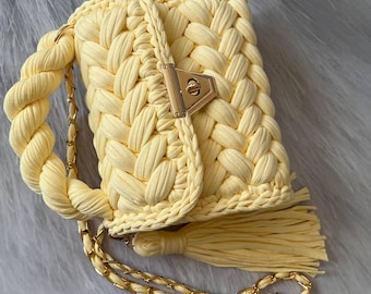 Crochet Shoulder Bag, Mini Crochet ,Hand Woven Bag/Handmade Bag/Crochet Bag/Knitted Bag/Hand Knitted Bag/Luxury Bag/Womens Bag/Designer Bag