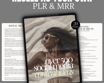 500+ Social Media Content Ideas: PLR & MRR Digital Product