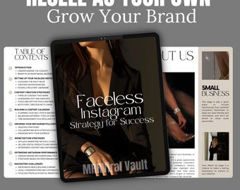 Faceless Instagram Growth Strategy eBook: PLR & MRR (Digital Download)