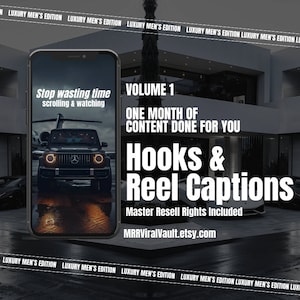 Car Reels, Luxury Men Reels, Faceless Digital Marketing Car Reels YouTube Shorts MRR Luxury Videos, Master Resell Rights PLR Digital Product