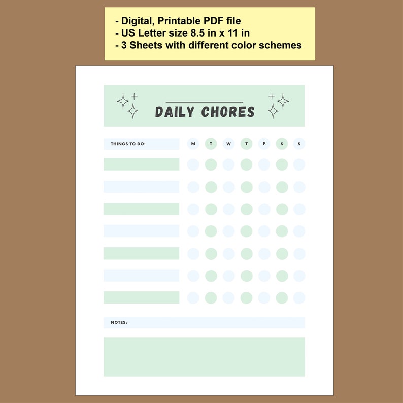 ADHD Chore Chart Daily Checklist Kids Routine Chart Digital Etsy México
