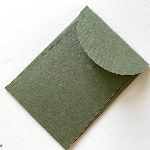 Premium Envelope: Specialty Envelope A7 Size, portrait round flap. Handmade envelopes, made from natural cotton handmade paper - Willow