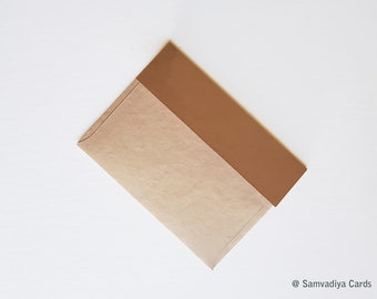Premium Envelopes A7 Size, Handmade cotton paper invitation envelopes, A7 size enevelopes, sand, light brown buff color envelopes