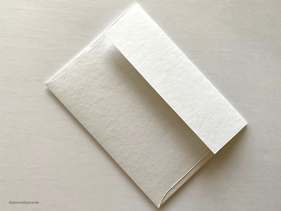 Premium Envelopes A7 Size, Handmade cotton paper invitation envelopes A7 size regular flap or square flap envelopes - White
